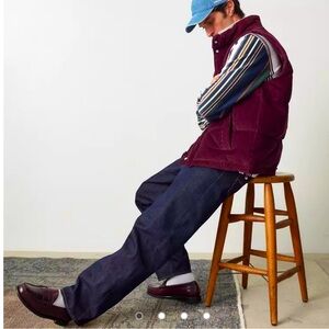 Lars Amadeus NWT L maroon puffer vest